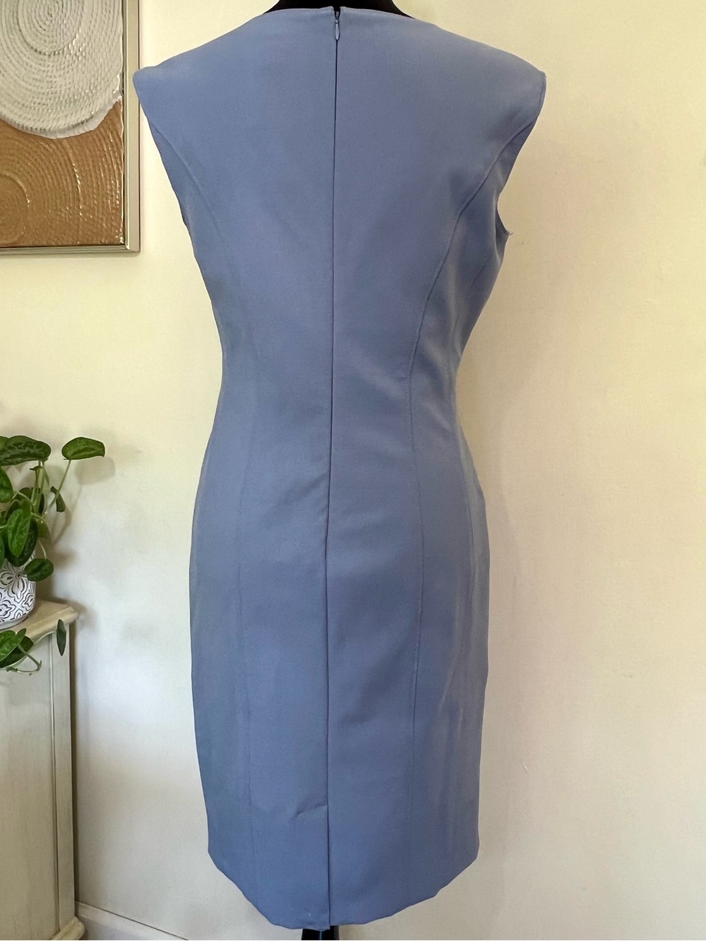 White House Black Market Denim Blue Sleeveless Sheath Princess Dress NWT Size 6 - Picture 5 of 7